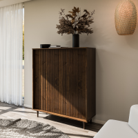 Balcão gabinete alto com 2 portas na cor castanho amadeirado/ Coleção Jazz